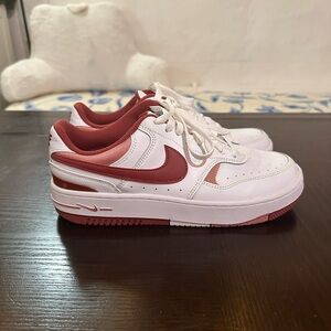 Nike White and Burgundy Sneakers